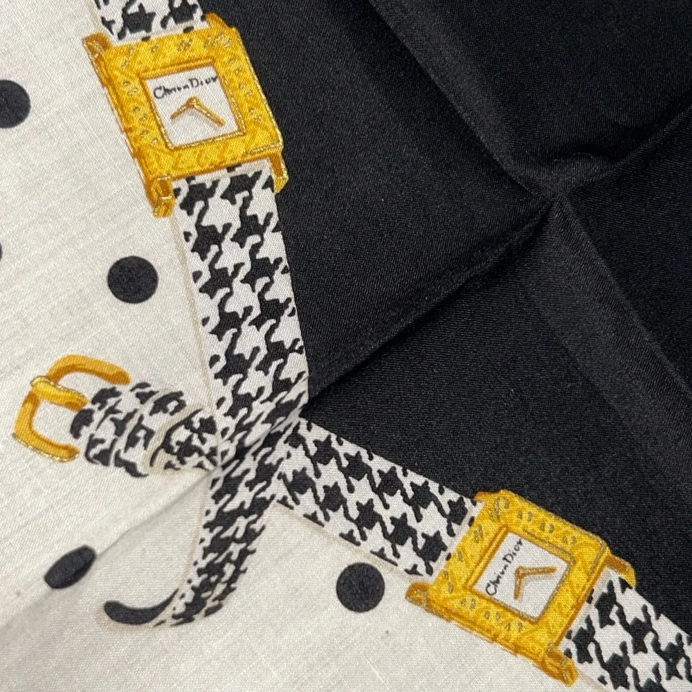 Christian Dior Vintage 90s Cannage Bag Polka Dot Handkerchief Scarf
